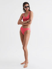 Reiss Swimwear | Good American Sparkle Bikini Bottoms Bright Coral - Women