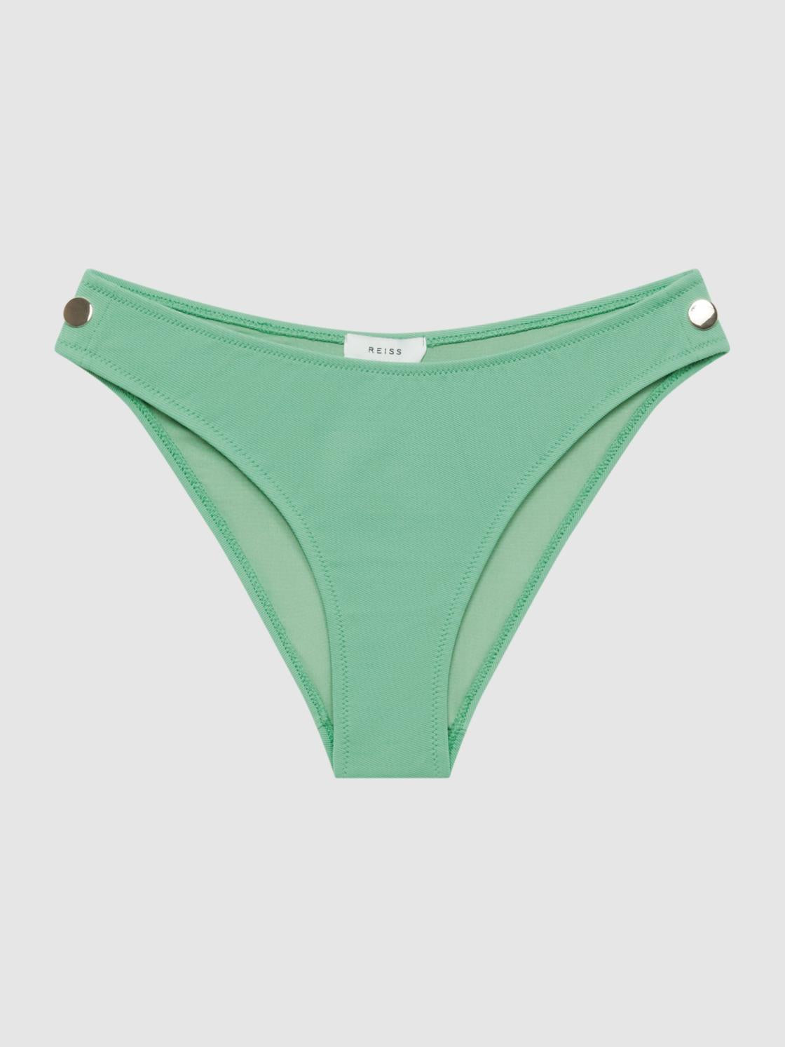 Reiss Swimwear | Iris Button Detail Bikini Briefs Seafoam - Women