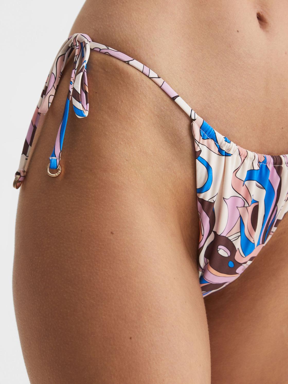Reiss Swimwear | Jamila Tie Side Printed Bikini Bottoms Multi - Women