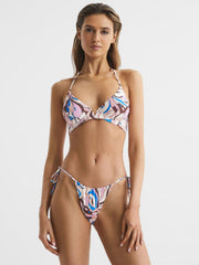 Reiss Swimwear | Jamila Tie Side Printed Bikini Bottoms Multi - Women