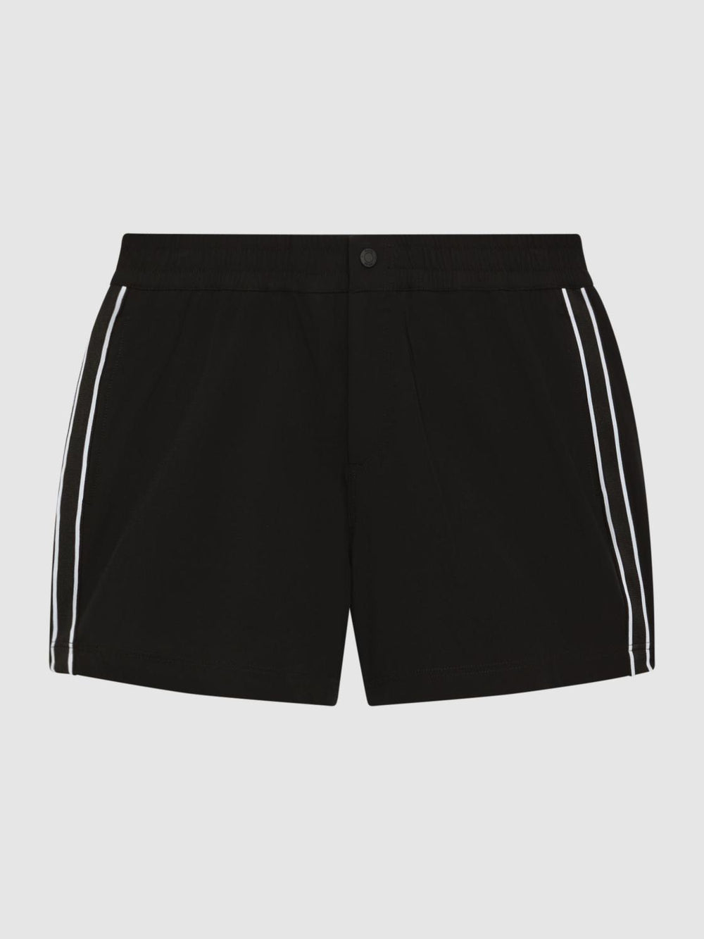 Reiss Swimwear | Jesse Elasticated Waistband Striped Swim Shorts Black - Men