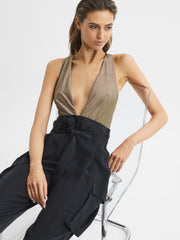 Reiss Swimwear | Leela Metallic Swimsuit Gold - Women