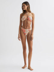 Reiss Swimwear | Lola Floral Print Bikini Bottoms Pink Print - Women
