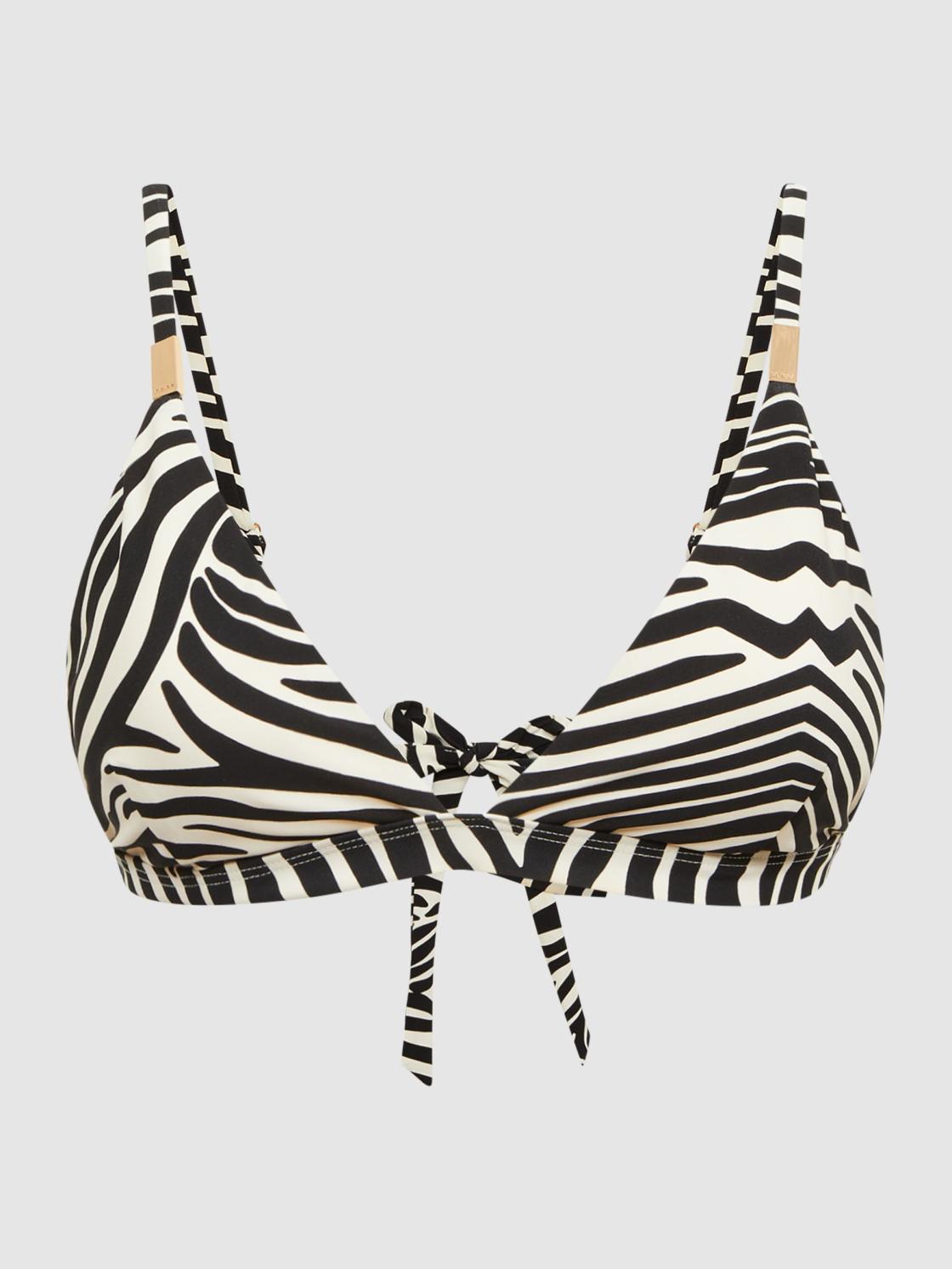 Reiss Swimwear | Melody Zebra Print Bikini Top Black/white - Women