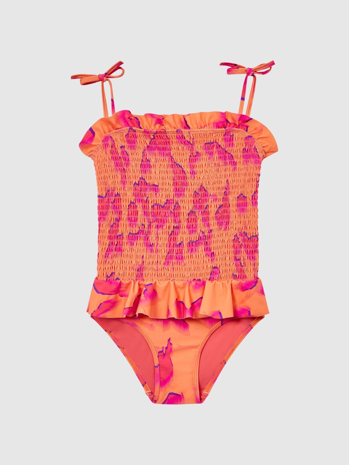 Reiss Swimwear | Nelli Floral Swimsuit Orange Print - Children