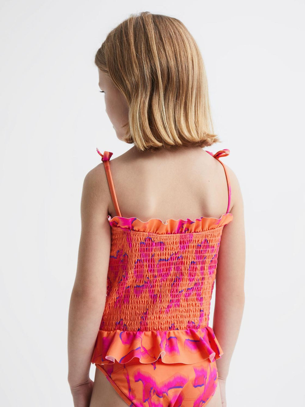 Reiss Swimwear | Nelli Floral Swimsuit Orange Print - Children