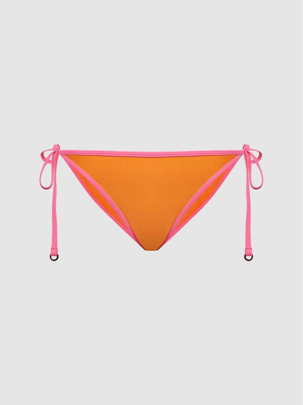 Reiss Swimwear | Rutha Colourblock Side Tie Bikini Bottoms Orange/pink - Women