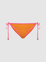 Reiss Swimwear | Rutha Colourblock Side Tie Bikini Bottoms Orange/pink - Women