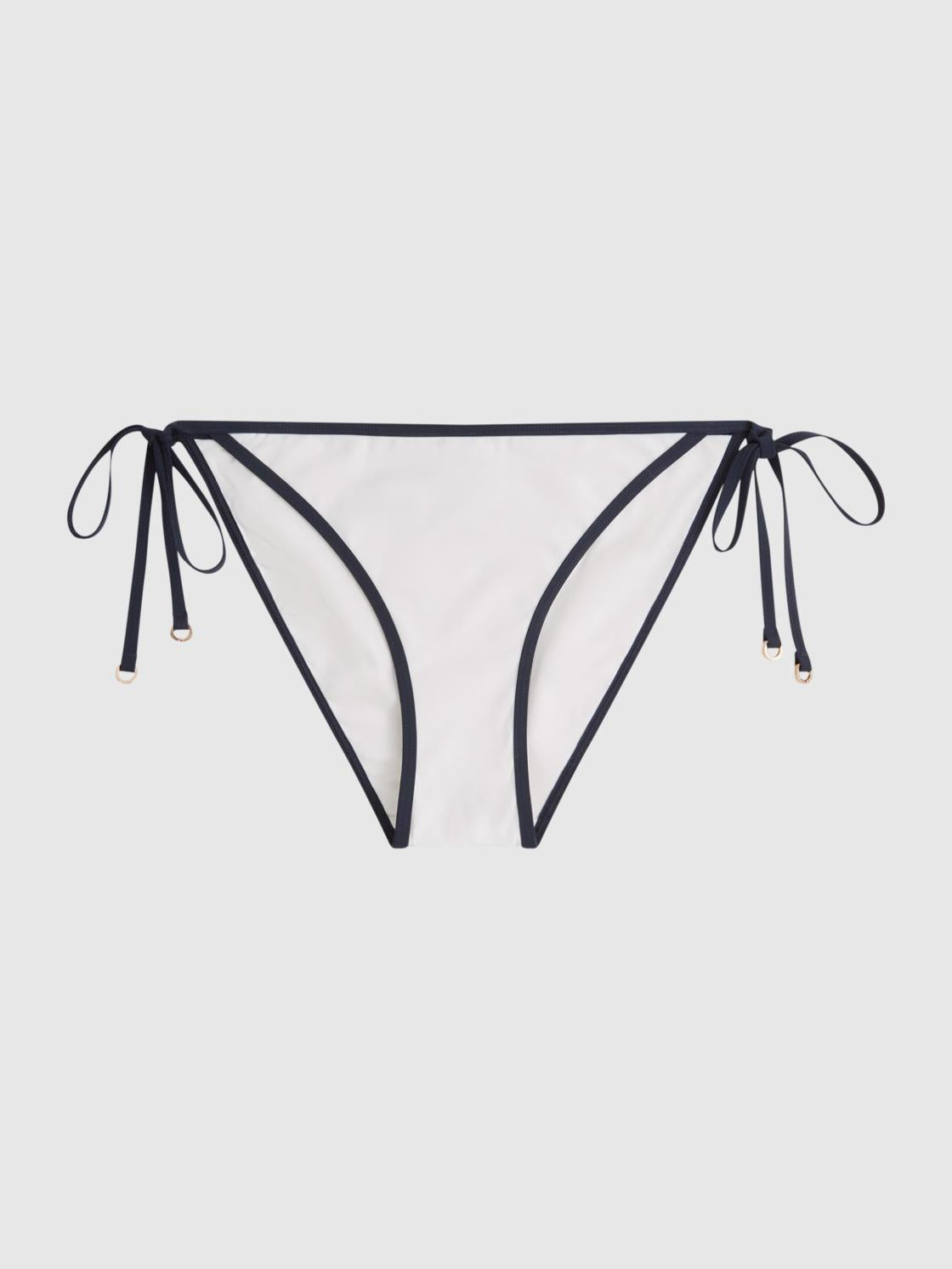 Reiss Swimwear | Rutha Self Tie Bikini Bottoms White/navy - Women