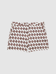 Reiss Swimwear | Santorini Abstract Print Swim Shorts Rust/ecru - Men