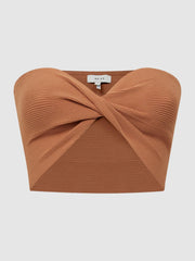 Reiss Swimwear | Sierra Ribbed Bandeau Top Blue - Women