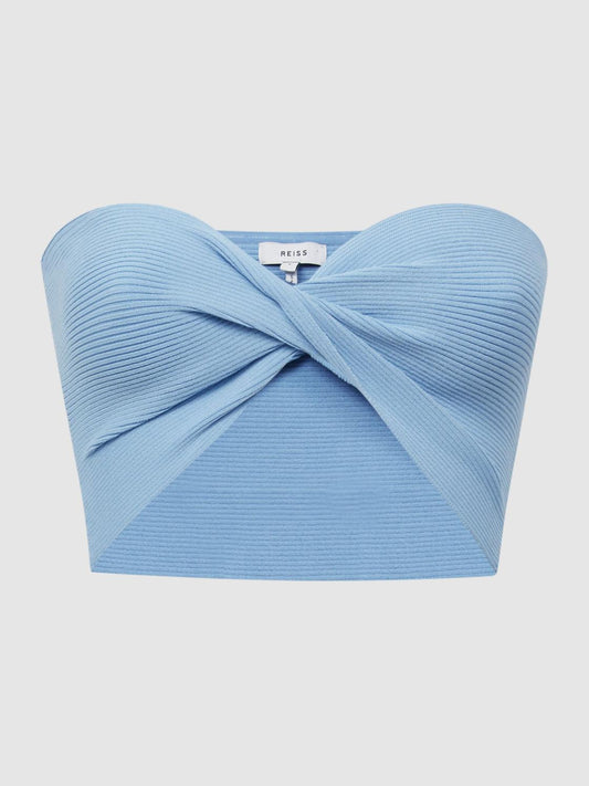 Reiss Swimwear | Sierra Ribbed Bandeau Top Blue - Women