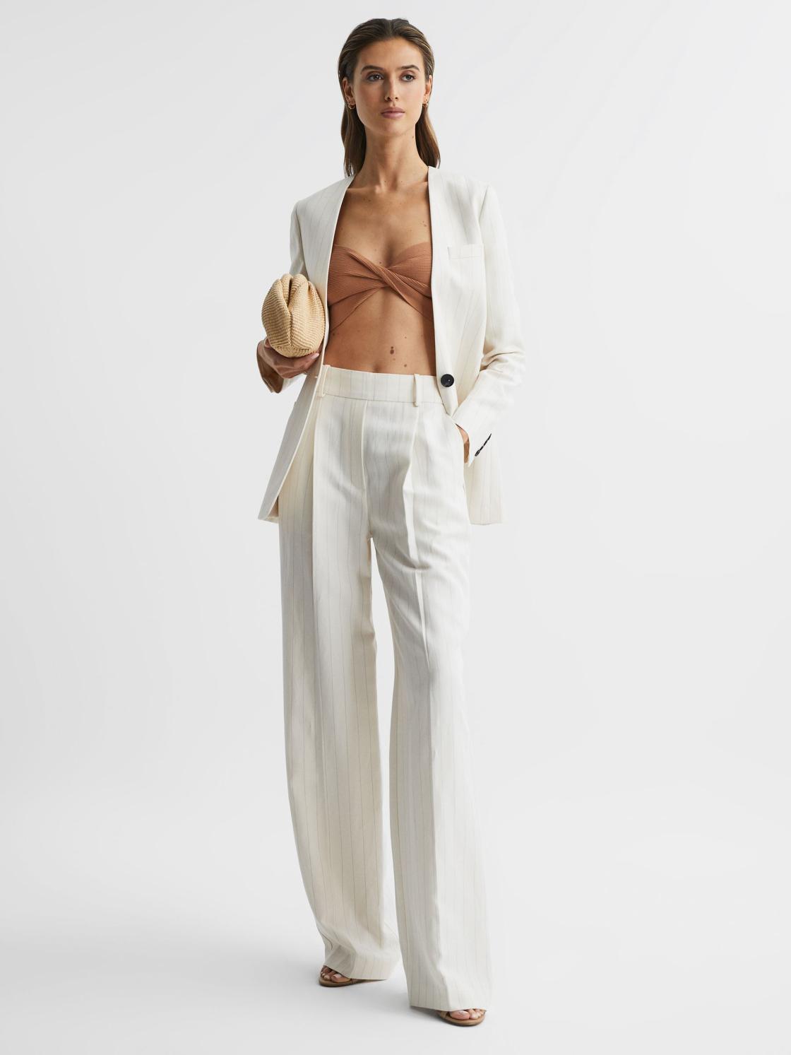 Reiss Swimwear | Sierra Ribbed Bandeau Top Blue - Women