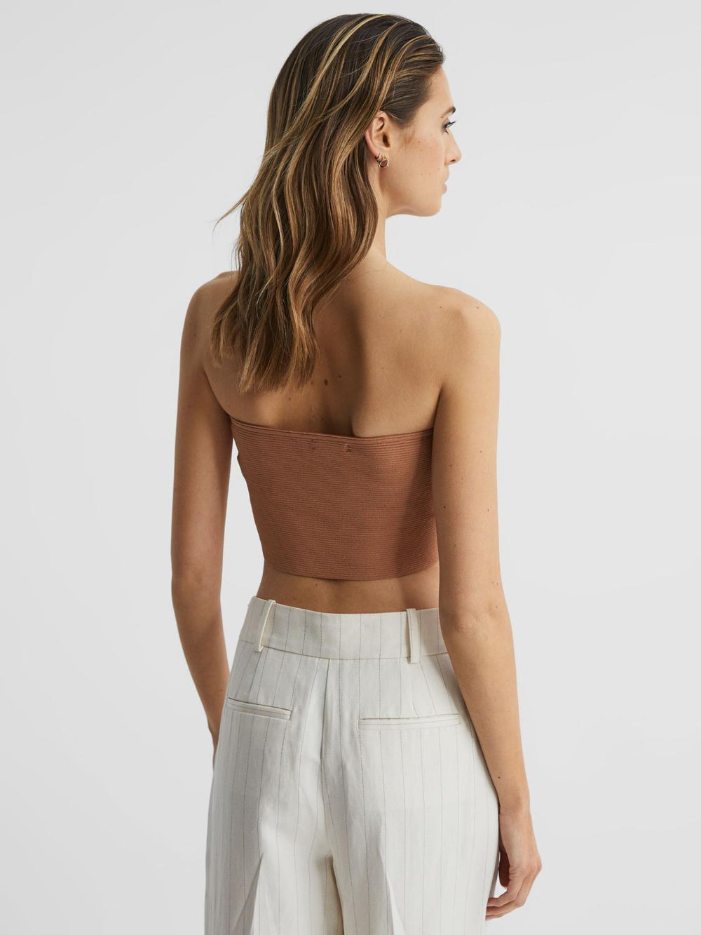 Reiss Swimwear | Sierra Ribbed Bandeau Top Blue - Women