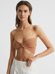 Reiss Swimwear | Sierra Ribbed Bandeau Top Blue - Women