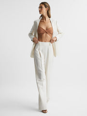 Reiss Swimwear | Sierra Ribbed Bandeau Top Blue - Women