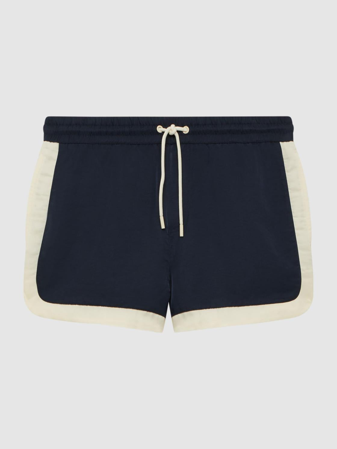 Reiss Swimwear | Surf Drawstring Contrast Swim Shorts Navy/white - Men