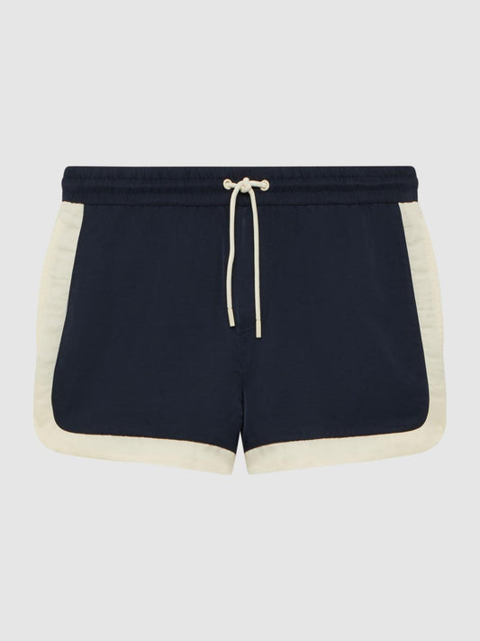 Reiss Swimwear | Surf Drawstring Contrast Swim Shorts Navy/white - Men