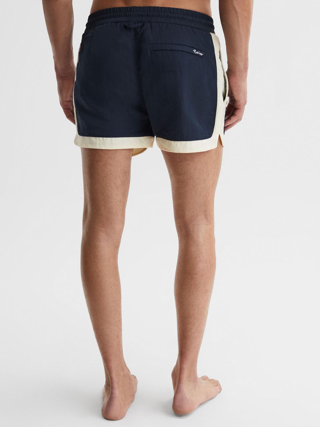 Reiss Swimwear | Surf Drawstring Contrast Swim Shorts Navy/white - Men