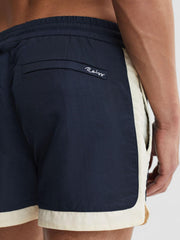 Reiss Swimwear | Surf Drawstring Contrast Swim Shorts Navy/white - Men
