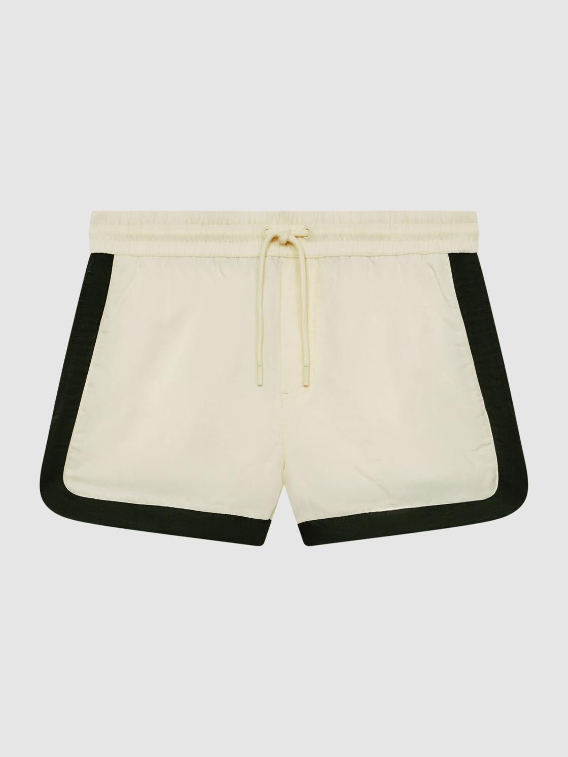 Reiss Swimwear | Surf Drawstring Contrast Swim Shorts White/bottle Green - Men