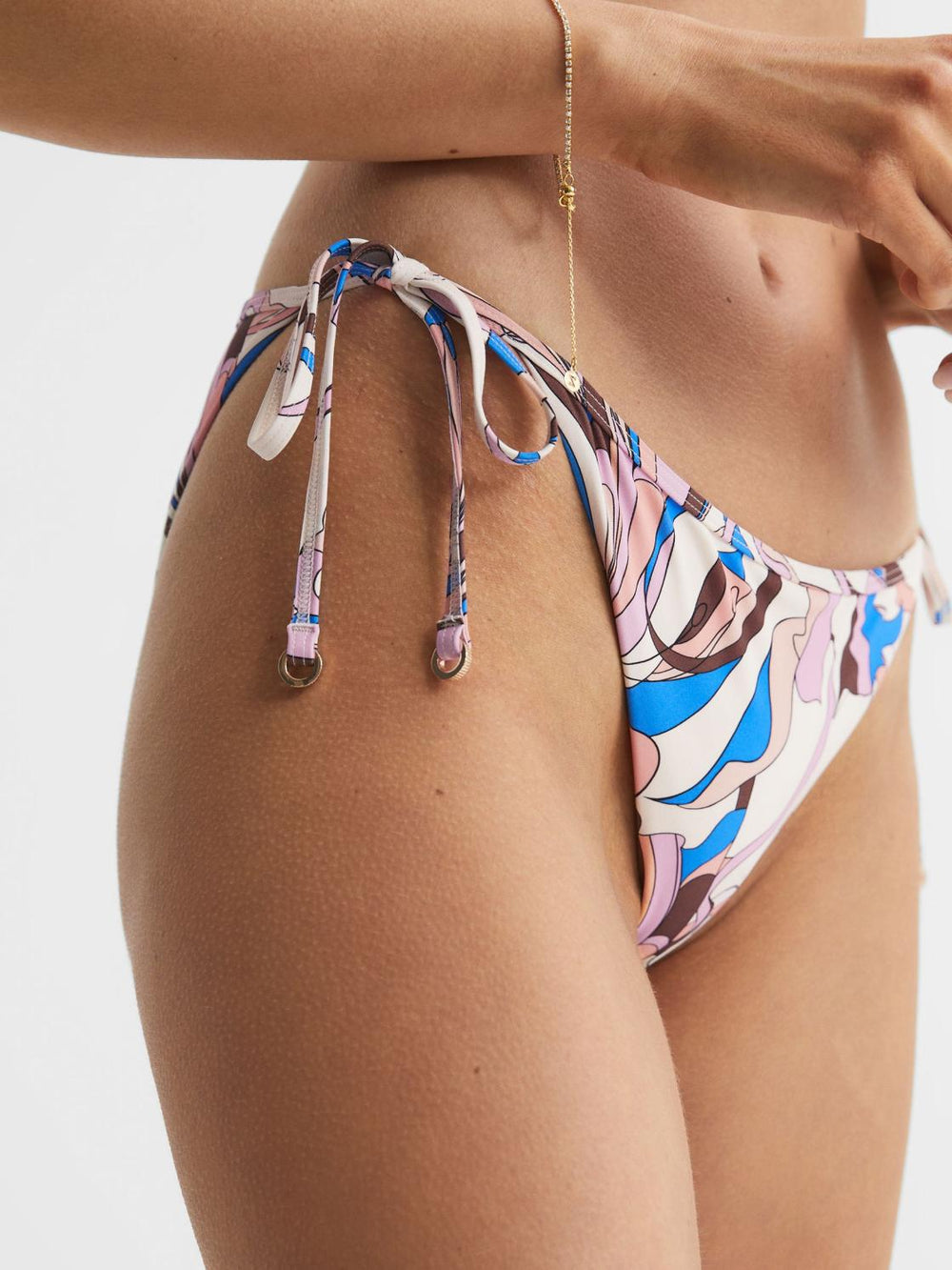 Reiss Swimwear | Thia Abstract Print Side Tie Bikini Bottoms Multi - Women