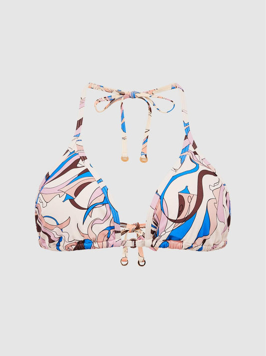 Reiss Swimwear | Thia Abstract Print Triangle Bikini Top Multi - Women