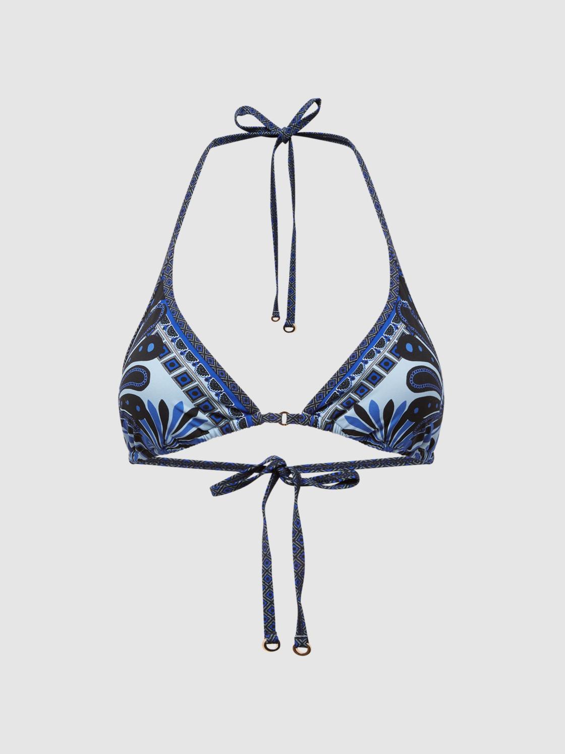 Reiss Swimwear | Tina Printed Bikini Top Blue Print - Women