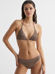 Reiss Swimwear | Tyra Embellished Bikini Bottoms Mink - Women