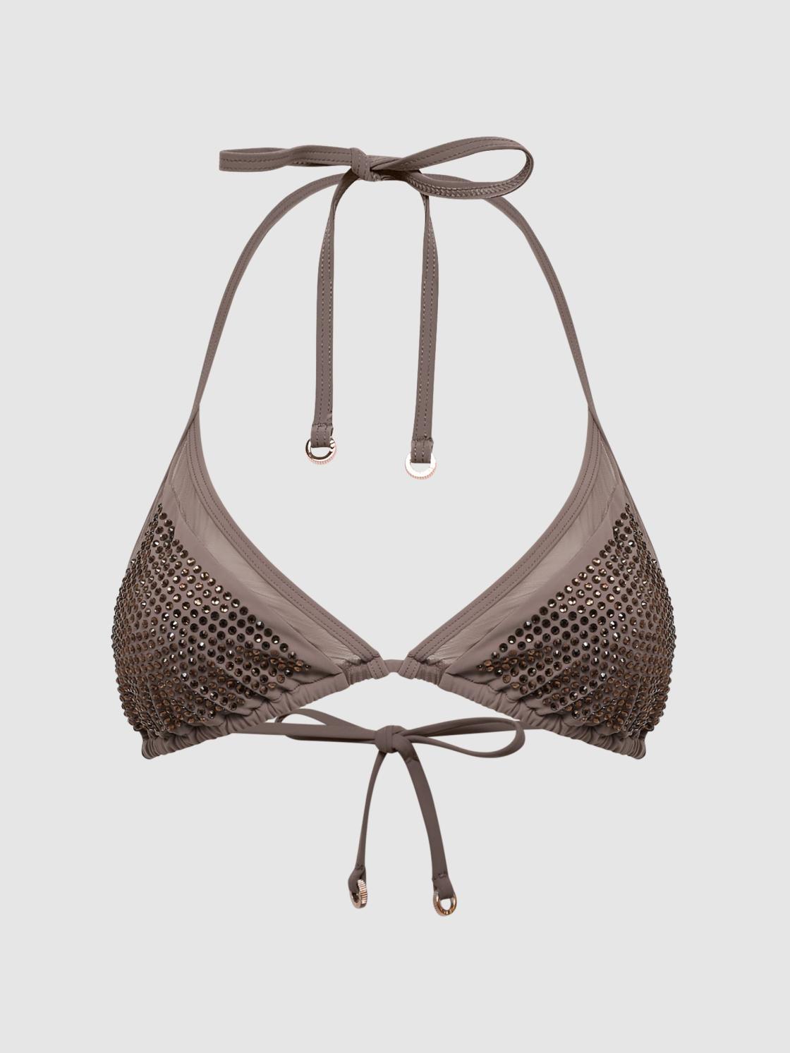 Reiss Swimwear | Tyra Embellished Halter Bikini Top Mink - Women