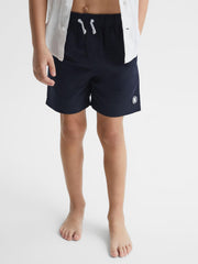 Reiss Swimwear | Wave Plain Drawstring Swim Shorts Navy - Children