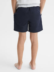 Reiss Swimwear | Wave Plain Drawstring Swim Shorts Navy - Children