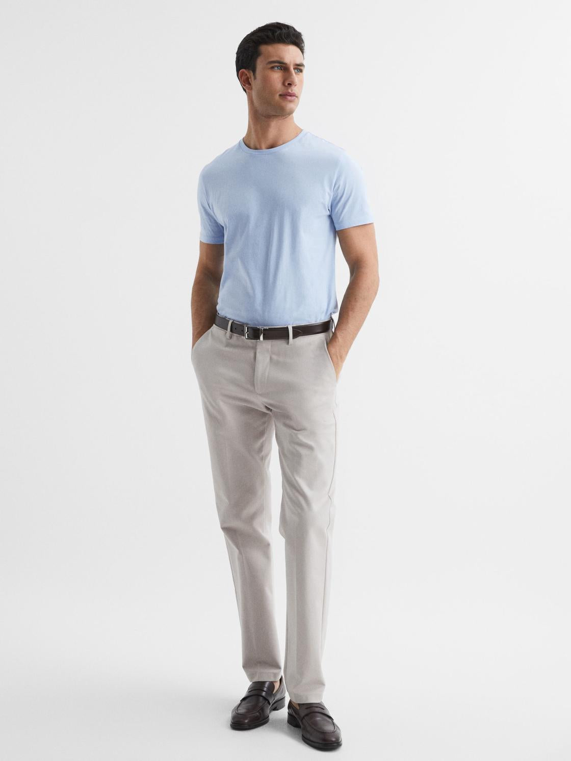 Reiss T-Shirts | Bless Crew Neck T-Shirt Airforce Blue - Men