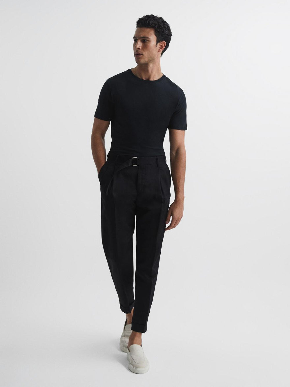 Reiss T-Shirts | Bless Crew Neck T-Shirt Black - Men