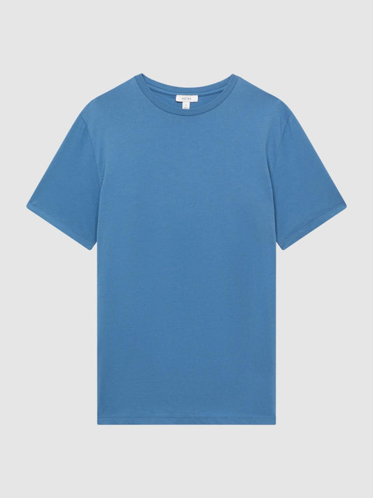 Reiss T-Shirts | Bless Crew Neck T-Shirt Marine Blue - Men