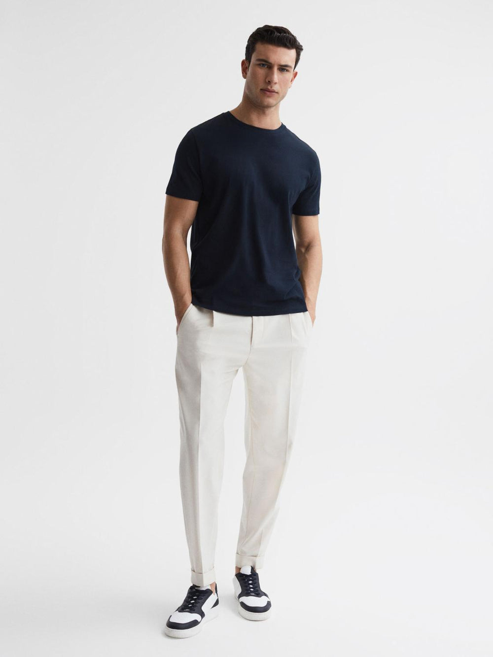 Reiss T-Shirts | Bless Crew Neck T-Shirt Navy - Men