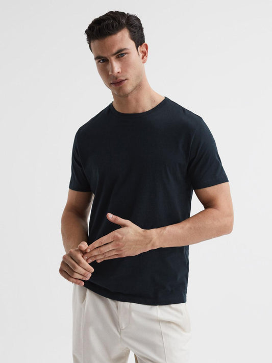 Reiss T-Shirts | Bless Crew Neck T-Shirt Navy - Men