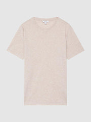 Reiss T-Shirts | Bless Crew Neck T-Shirt Oatmeal Melange - Men