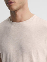 Reiss T-Shirts | Bless Crew Neck T-Shirt Oatmeal Melange - Men