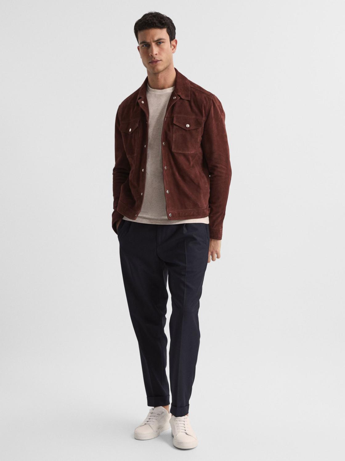 Reiss T-Shirts | Bless Crew Neck T-Shirt Oatmeal Melange - Men