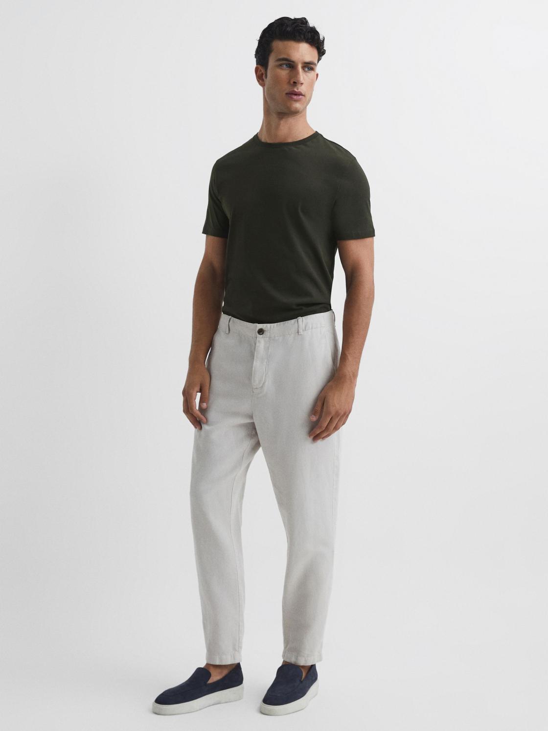 Reiss T-Shirts | Bless Crew Neck T-Shirt Oxidised Green - Men