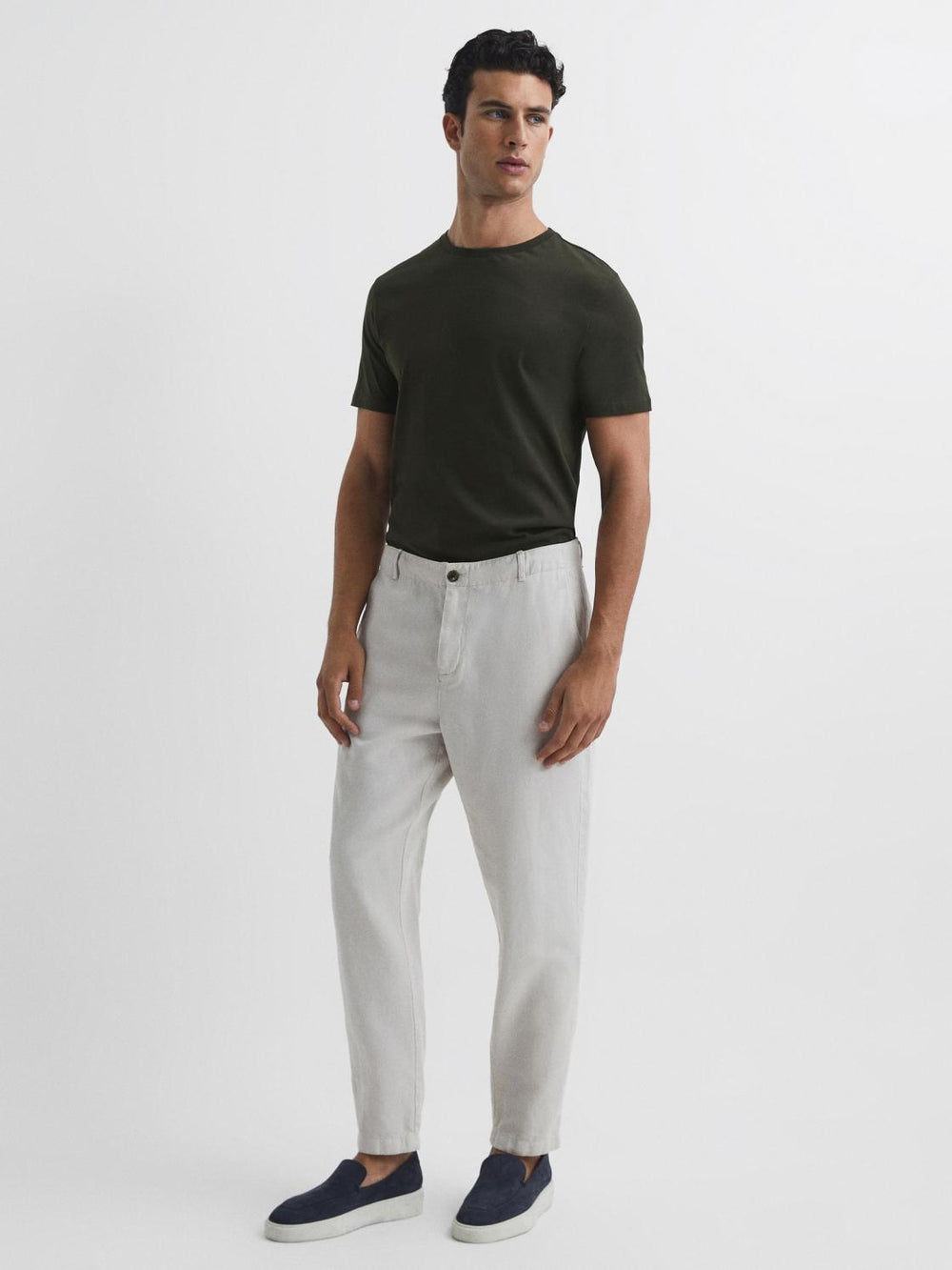 Reiss T-Shirts | Bless Crew Neck T-Shirt Oxidised Green - Men