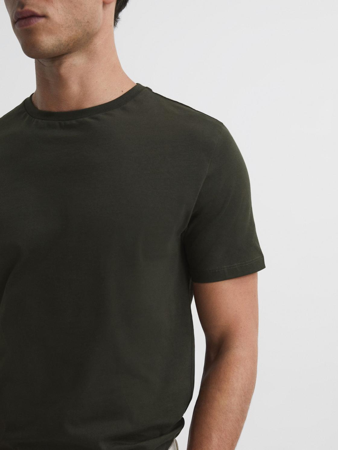 Reiss T-Shirts | Bless Crew Neck T-Shirt Oxidised Green - Men