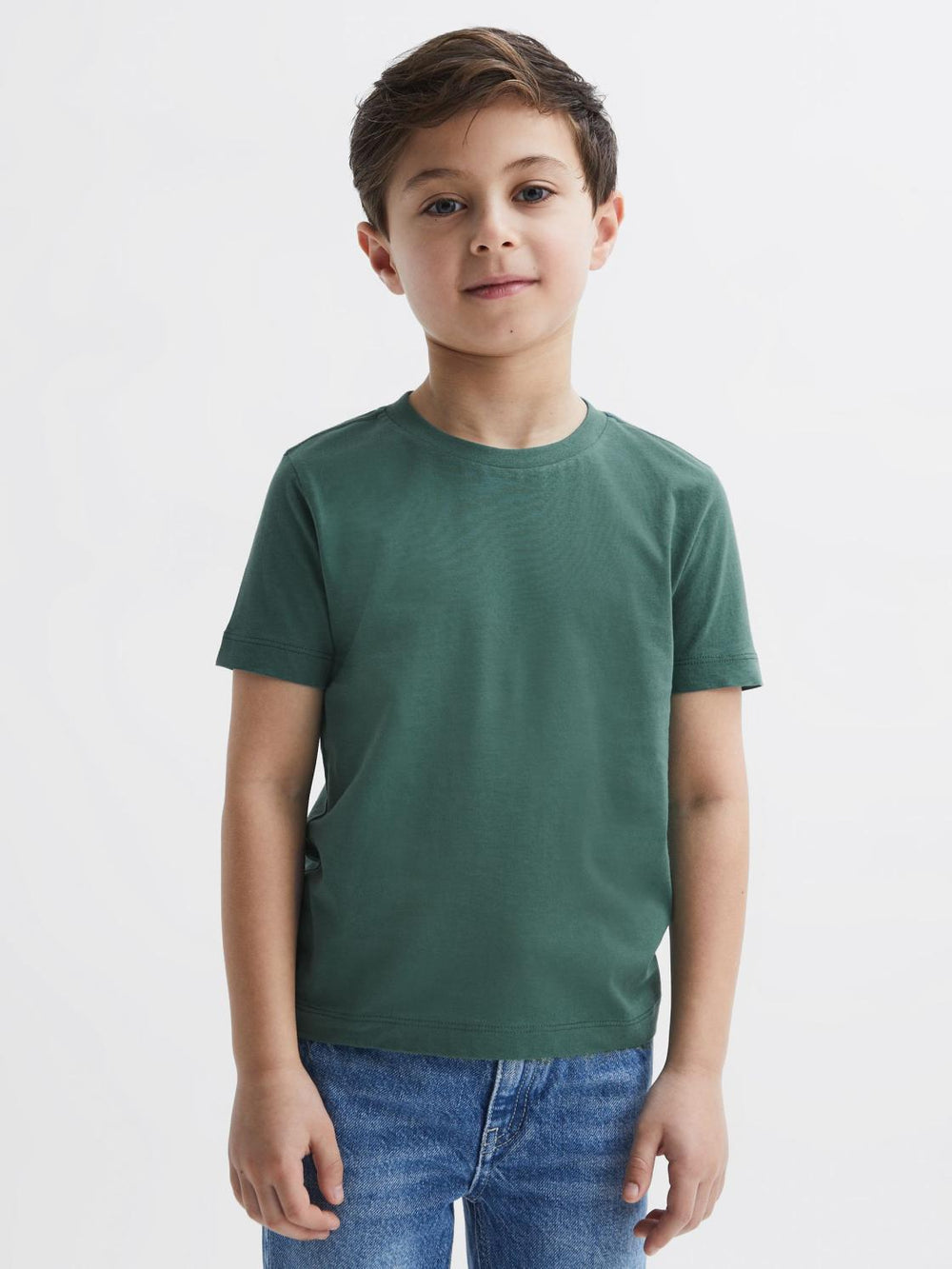Reiss T-Shirts | Bless Crew Neck T-Shirt Pine Green - Children