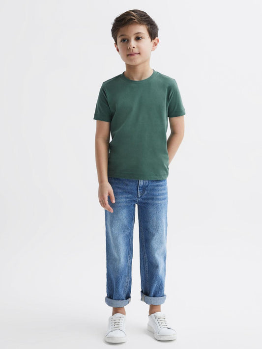Reiss T-Shirts | Bless Crew Neck T-Shirt Pine Green - Children