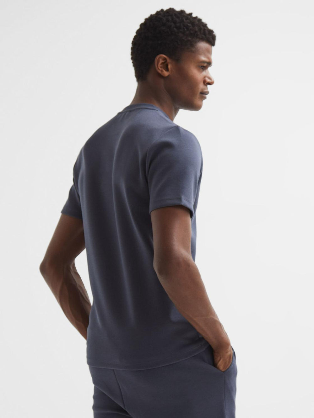 Reiss T-Shirts | Bradley Regular Fit Crew Neck T-Shirt Airforce Blue - Men