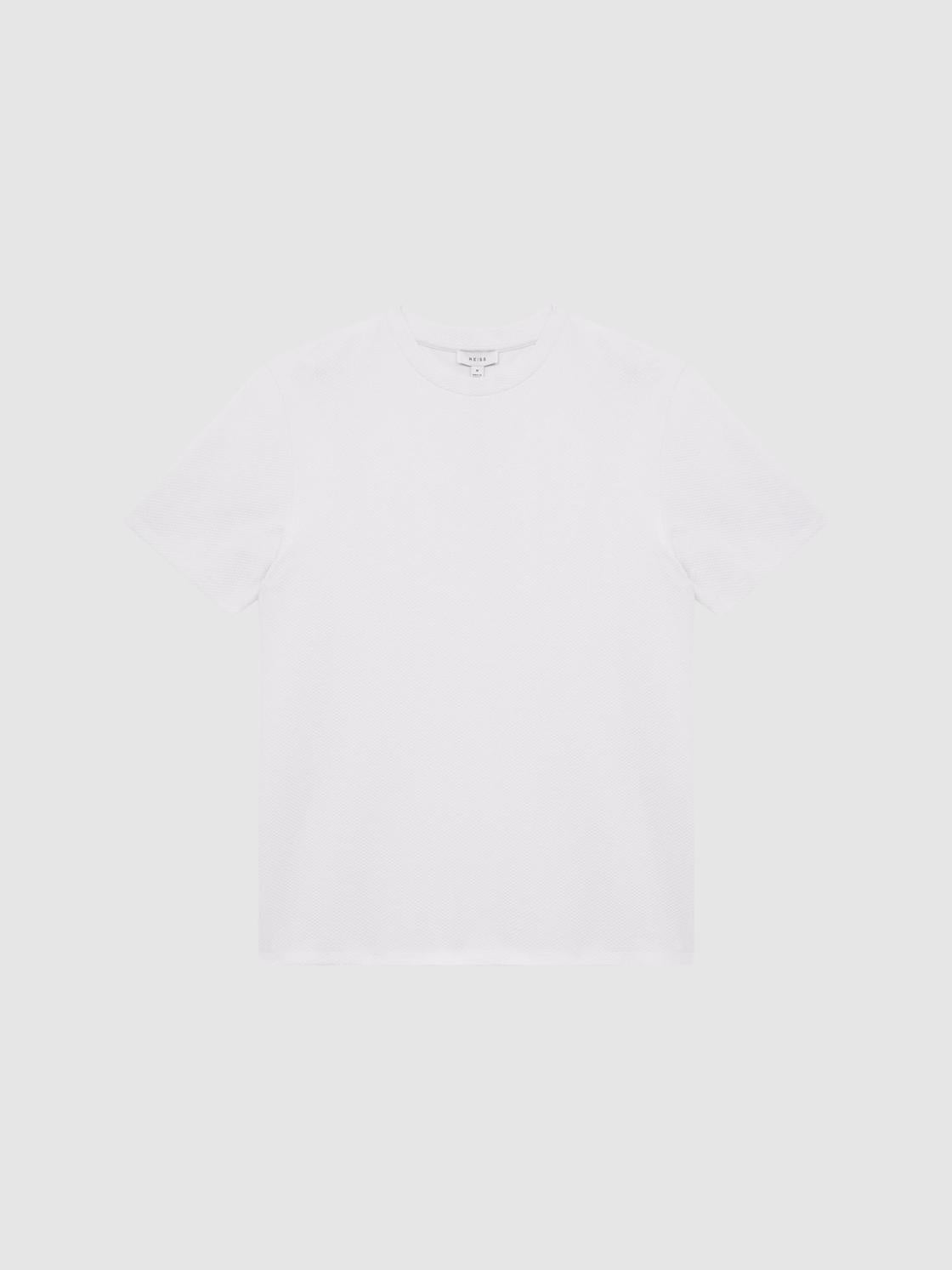 Reiss T-Shirts | Cooper Honeycomb Short Sleeve T-Shirt Airforce Blue - Men