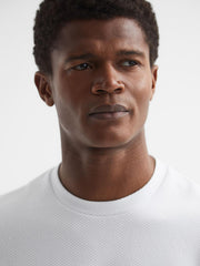 Reiss T-Shirts | Cooper Honeycomb Short Sleeve T-Shirt Airforce Blue - Men