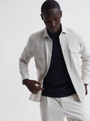 Reiss T-Shirts | Dune Mercerised Cotton Striped T-Shirt Navy - Men