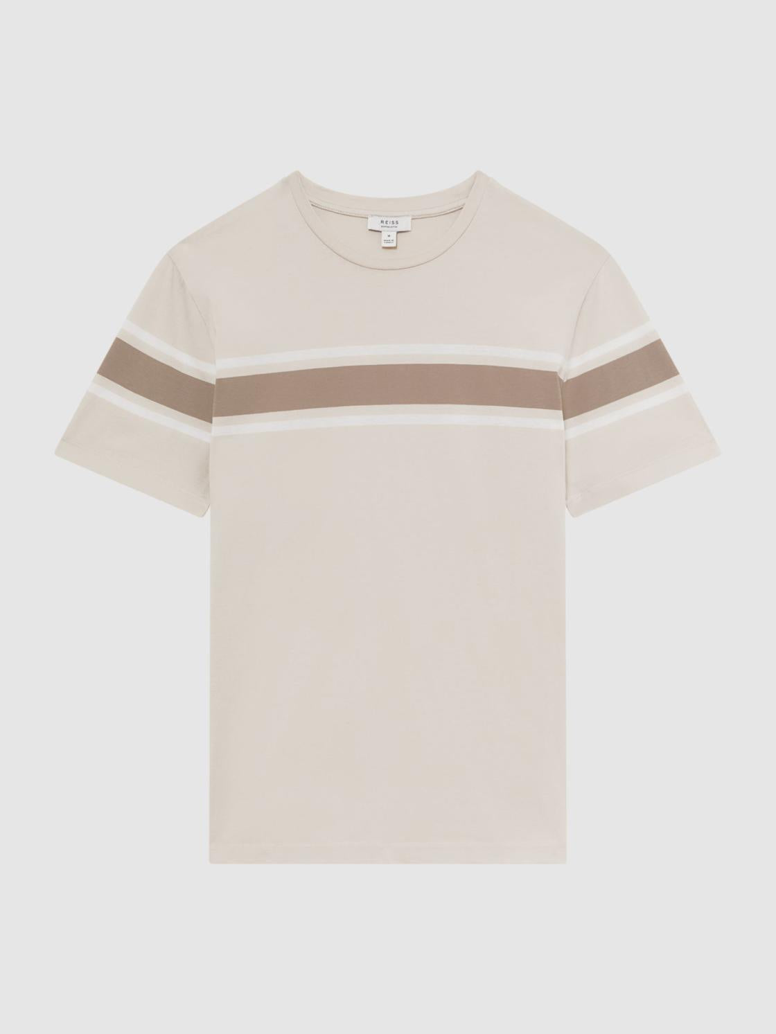 Reiss T-Shirts | Hearts Slim Fit Mercerised Cotton Crew Neck T-Shirt Blue Multi - Men